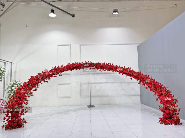 Luxury Wedding Arch And Backdrop Set Artificial Flower Decoration Wholesale Price For Wedding - Image 2
