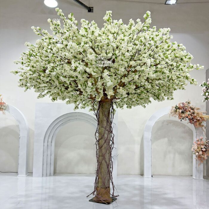 GNW White Artificial Silk Cherry Blossom Branch CH-11 - Image 5