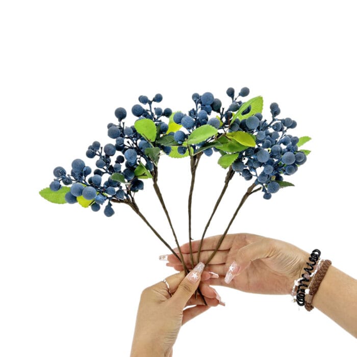 GNW Blue Artificial Hypericum Berries LZ-90 - Image 2