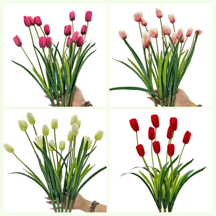 GNW Rose red Artificial Tulips Silk WX-28 - Image 4