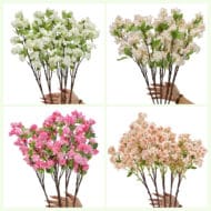 GNW White Artificial Silk Cherry Blossom Branch CH-11 - Image 4