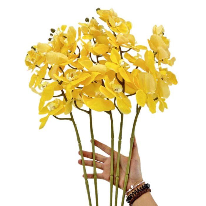 GNW Yellow Artificial Orchids Real Touch YW-16 - Image 3