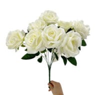 GNW White Artificial Spray Roses SJH-01