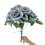 GNW Blue Artificial Spray Roses SJH-07