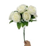 GNW White Artificial Spray Roses R-31