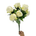 GNW White Artificial Spray Roses R-36