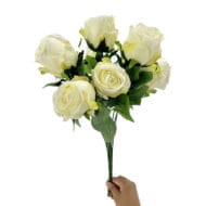 GNW White Artificial Spray Roses R-36