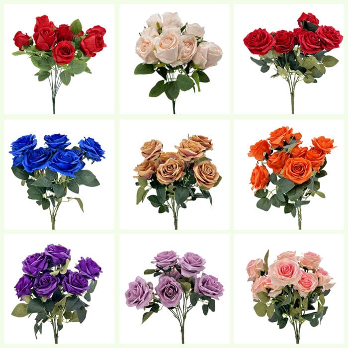 GNW Purple Artificial Spray Roses RX-14 - Image 3
