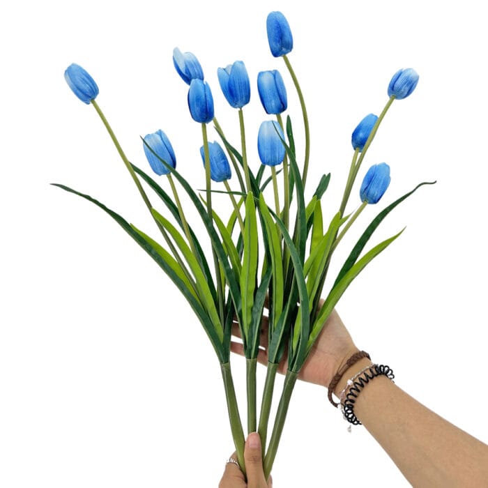 GNW Blue Artificial Tulips Silk MY-184 - Image 2