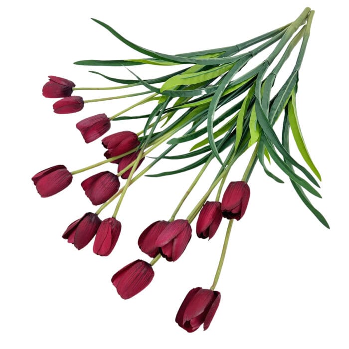 GNW Wine Artificial Tulips Silk MY-189 - Image 2