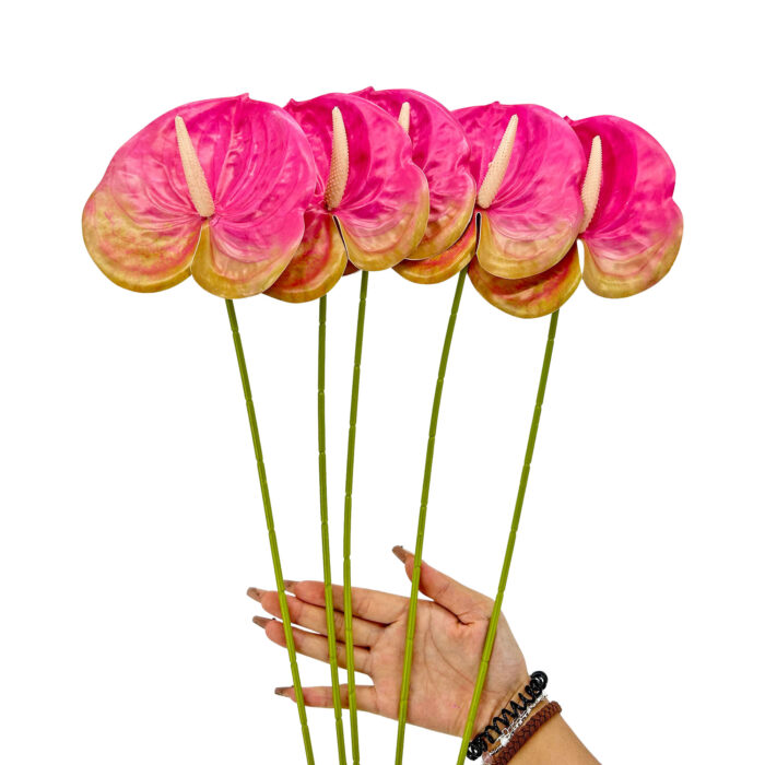 GNW Rose Red Artificial Anthurium LRR-300 - Image 3