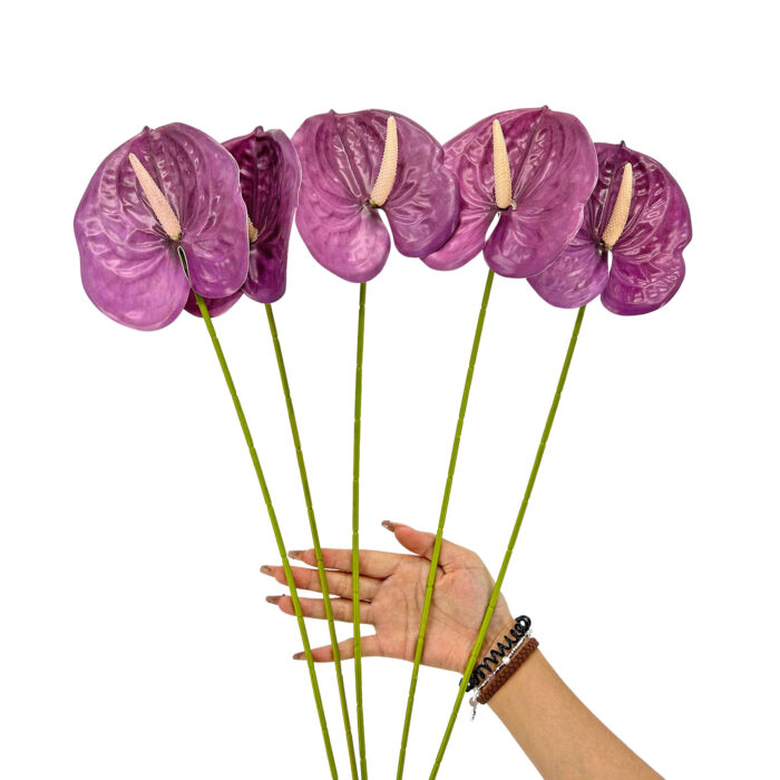 GNW Purple Artificial Anthurium LRR-298 - Image 3