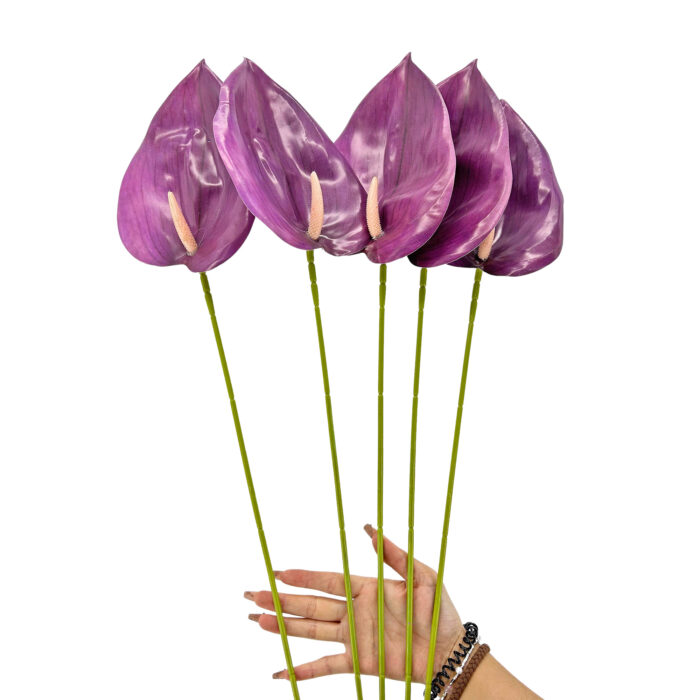 GNW Purple Artificial Anthurium LRR-293 - Image 3