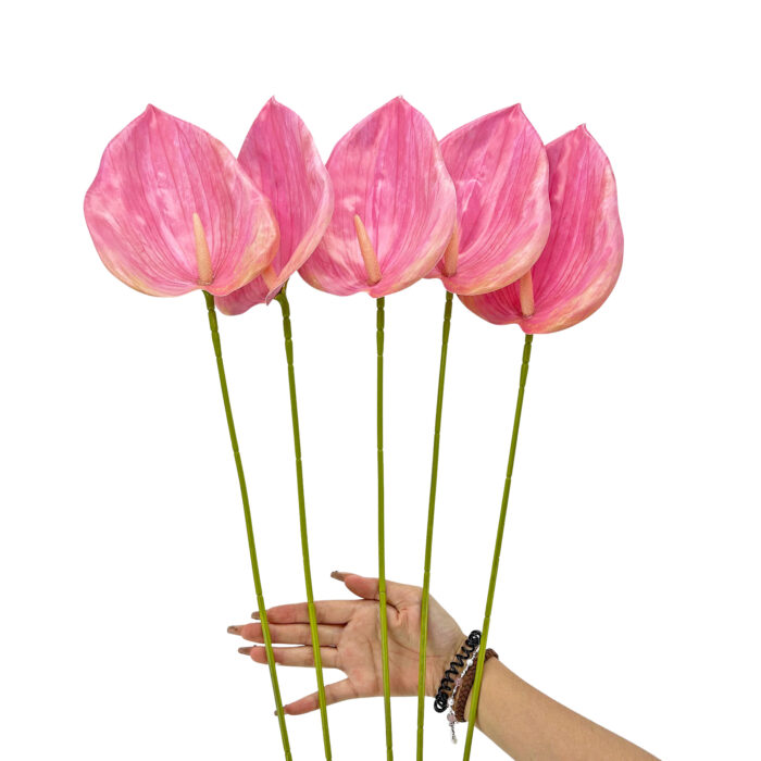 GNW Pink Artificial Anthurium LRR-292 - Image 3