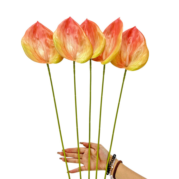 GNW Orange Artificial Anthurium LRR-290 - Image 3