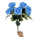 GNW Blue Artificial Spray Roses RX-08