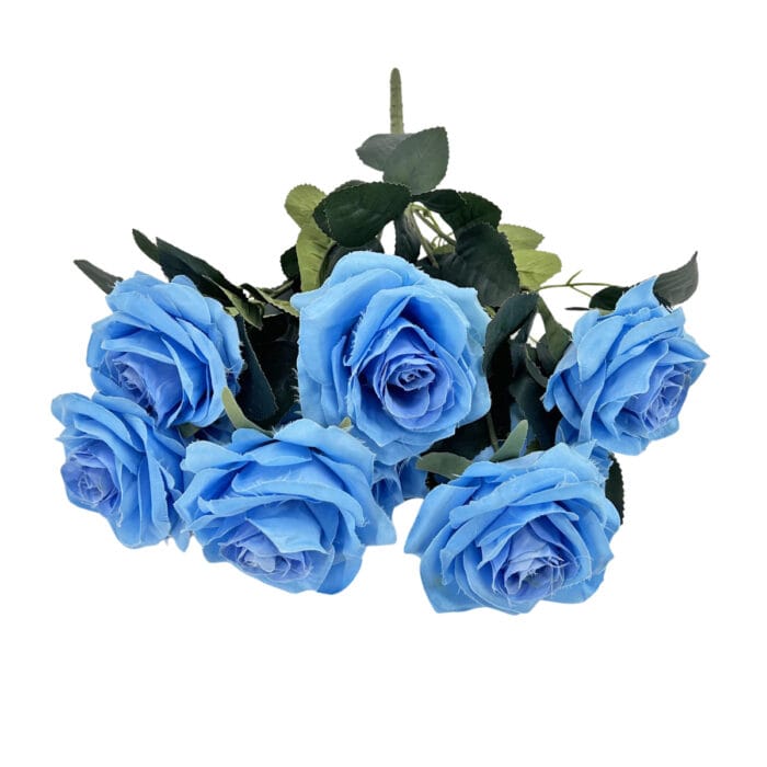GNW Blue Artificial Spray Roses RX-08 - Image 2
