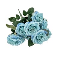 GNW Blue Artificial Spray Roses RX-09 - Image 2