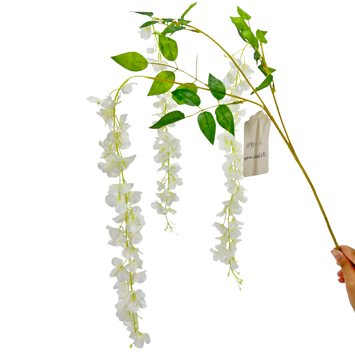 IMG_1602 GNW White Artificial Wisteria Flowers HYR-12 - Image 1