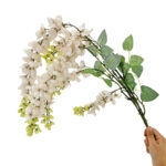 GNW Ivory Artificial Wisteria Flowers JX-07