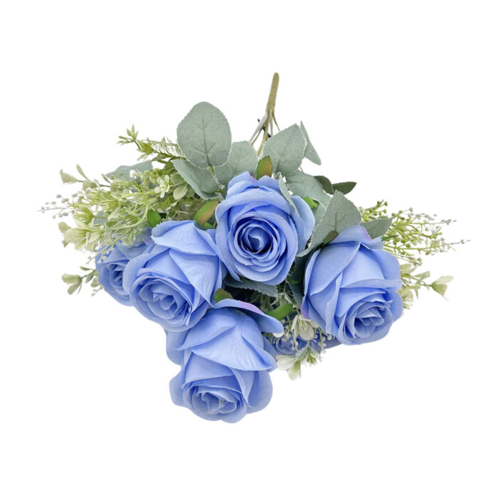 GNW Blue Artificial Spray Roses JAD-06 - Image 2