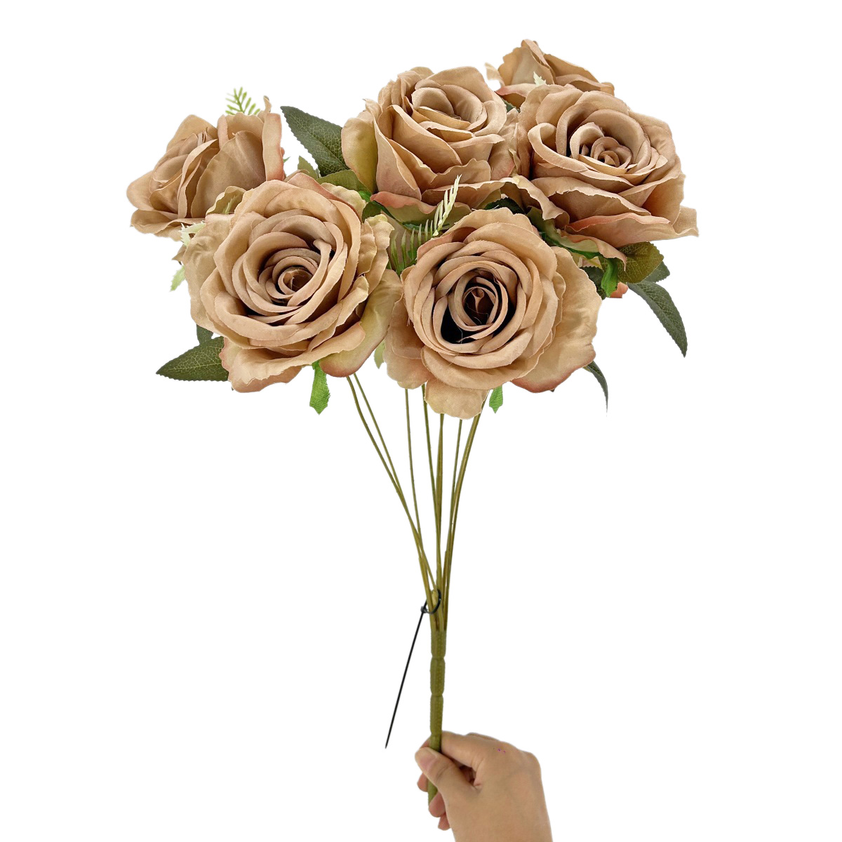 IMG_2264 GNW Brown Artificial Spray Roses GF-13 - Image 1