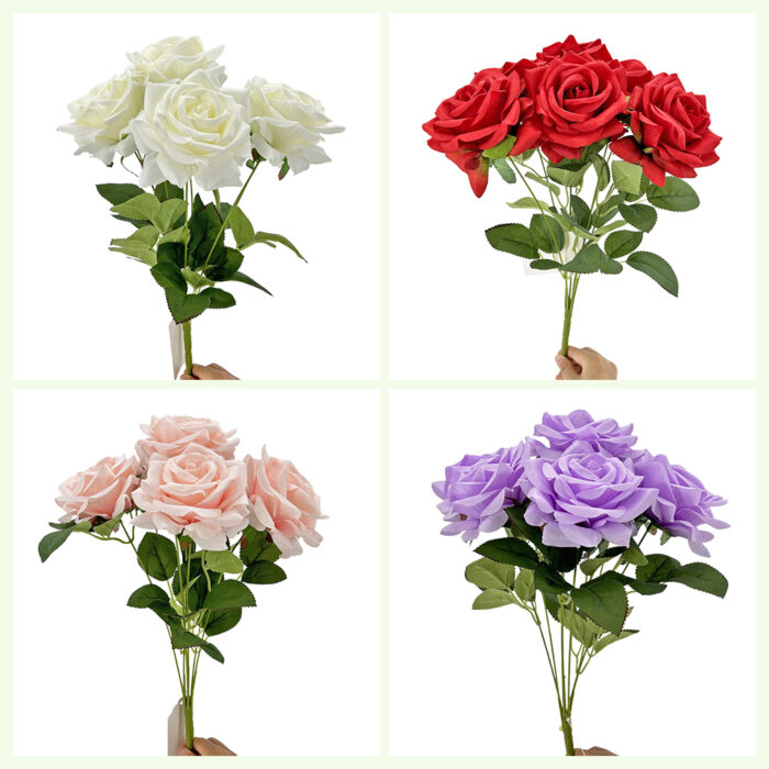 GNW Pink Artificial Spray Roses YY-13 - Image 3