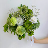 GNW New Arrival Green Series Artificial Silk Flowers Bridal Bouquet For Wedding Party Home Decoration - Image 2