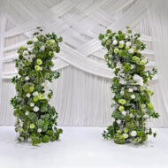 GNW New Arrival Green Series Artificial Silk Pillars For Wedding Party Home Decoration - Image 4