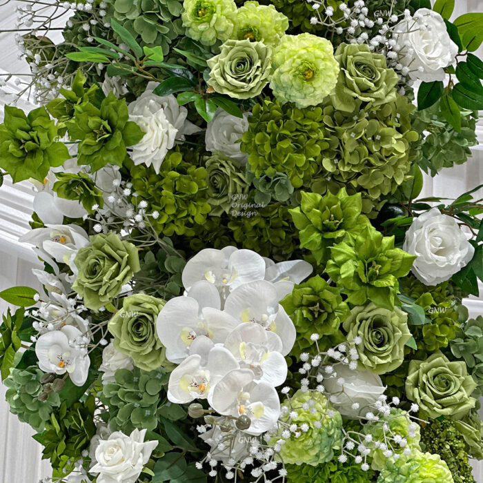 GNW New Arrival Green Series Artificial Silk Pillars For Wedding Party Home Decoration - Image 2