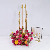 GNW New Arrival Red Series Artificial Silk And Real Touch Flower Wreath For Wedding Party Home Decoration - Image 2