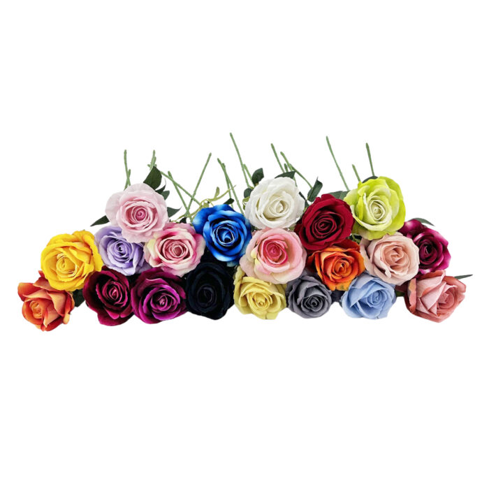 GNW Blue Artificial Garden Rose Silk JAD-69 - Image 3