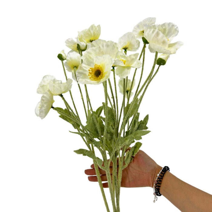 GNW White Artificial Poppy JM-43 - Image 3