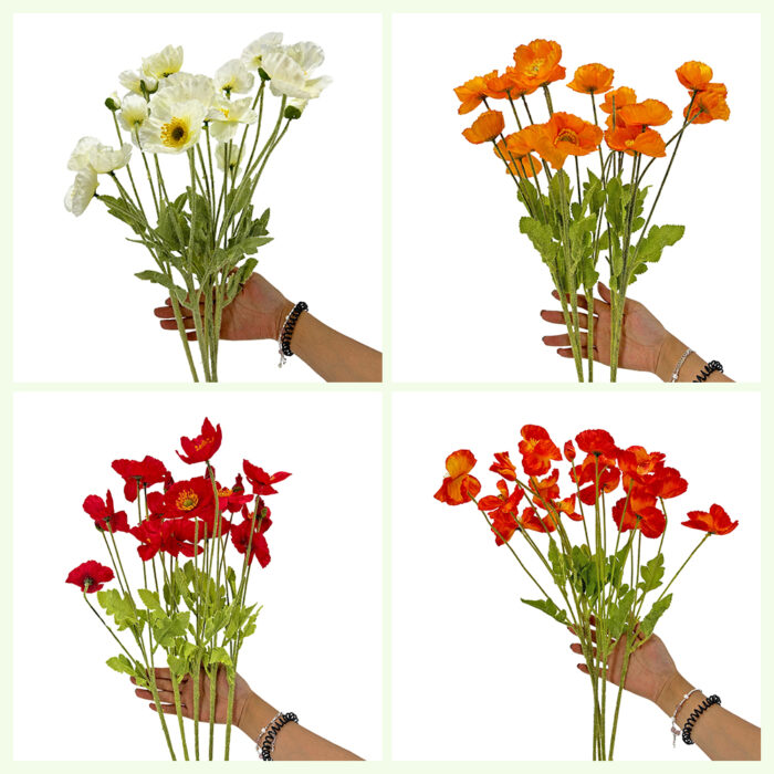 GNW Orange Red Artificial Poppy JM-41 - Image 4