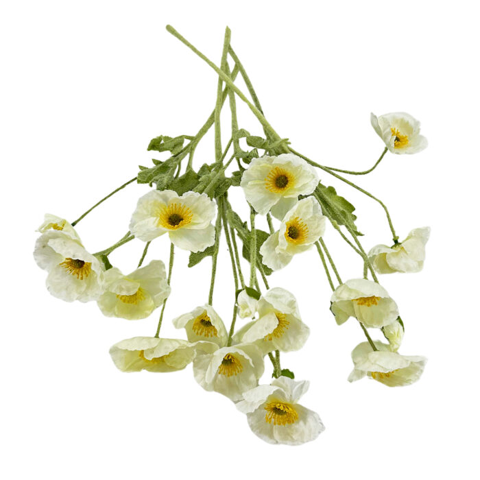 GNW White Artificial Poppy JM-43 - Image 2