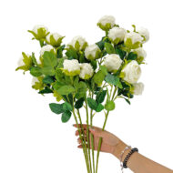 GNW White Artificial Garden Rose Silk DH-26 - Image 3