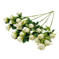 GNW White Artificial Garden Rose Silk DH-26 - Image 2