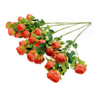 GNW Dark Orange Artificial Garden Rose Silk DH-23 - Image 2
