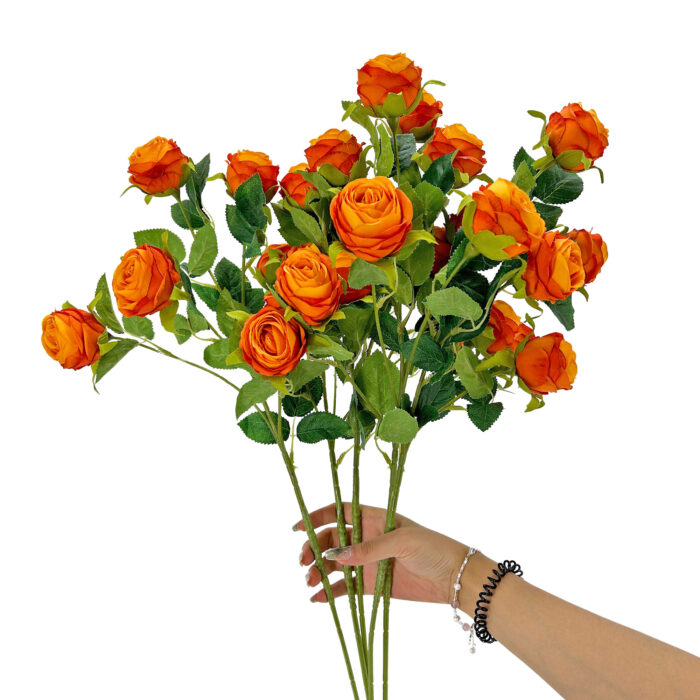 GNW Orange Artificial Garden Rose Silk DH-28 - Image 3