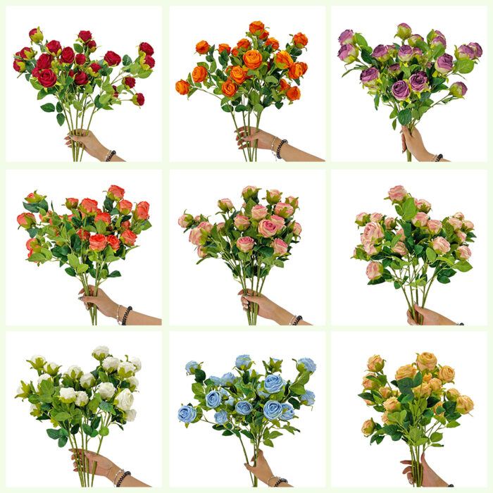 GNW Pink Artificial Garden Rose Silk DH-25 - Image 4