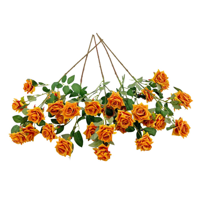 GNW Orange Artificial Garden Rose With Sharp Tips DH-38 - Image 2