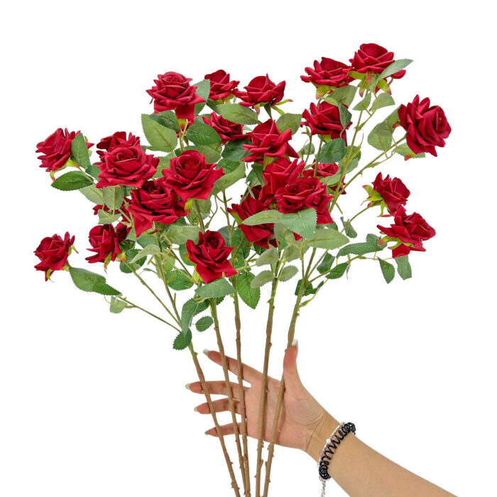 GNW Red Artificial Garden Rose With Sharp Tips DH-37 - Image 3