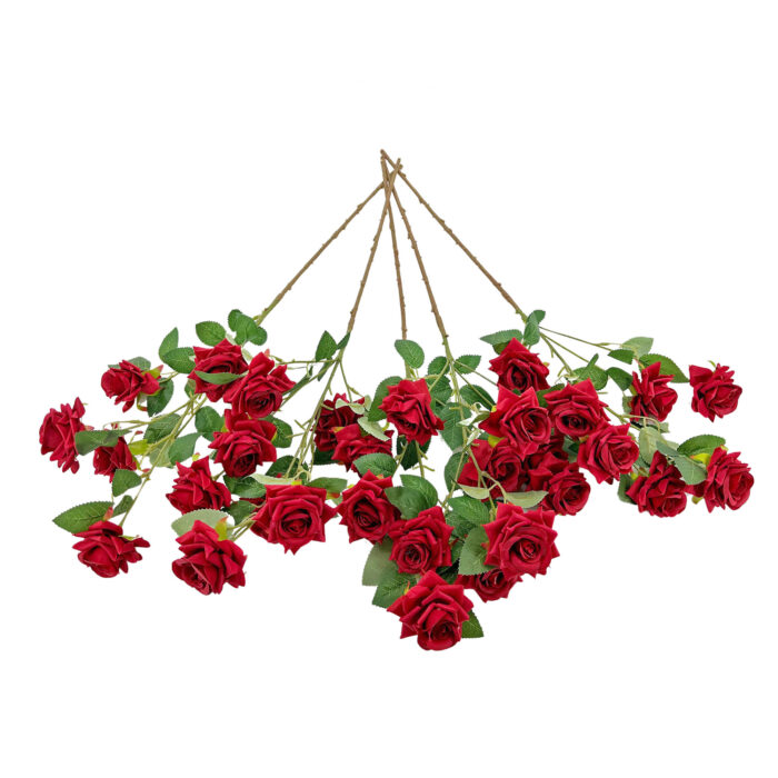 GNW Red Artificial Garden Rose With Sharp Tips DH-37 - Image 2