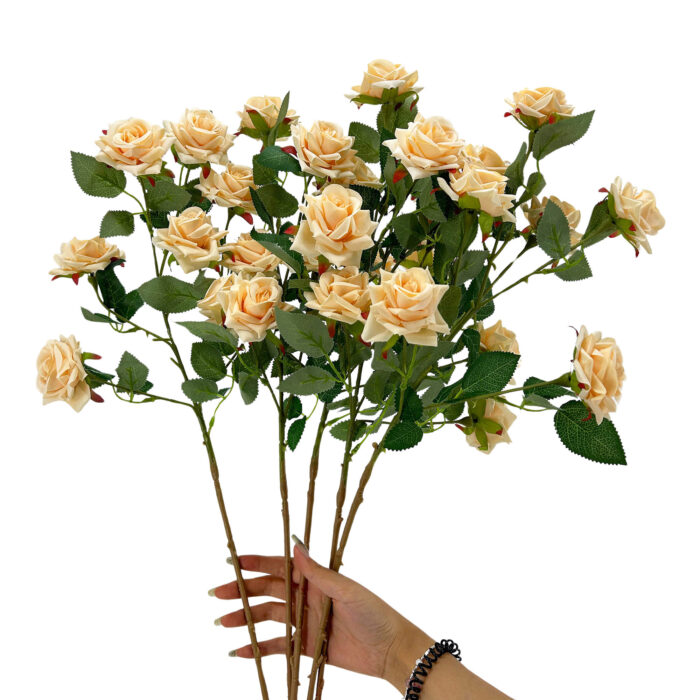 GNW Champagne Artificial Garden Rose With Sharp Tips DH-34 - Image 3