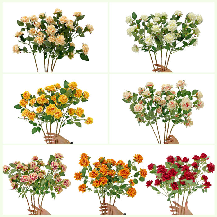 GNW Champagne Artificial Garden Rose With Sharp Tips DH-34 - Image 4