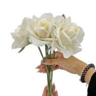 GNW White Artificial Wedding Rose Sticks Real Touch XL-09 - Image 3