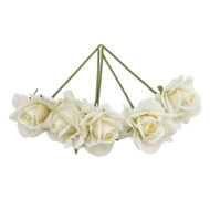 GNW White Artificial Wedding Rose Sticks Real Touch XL-09 - Image 2