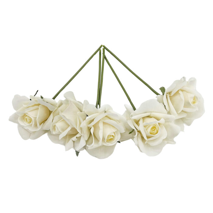 GNW White Artificial Wedding Rose Sticks Real Touch XL-09 - Image 2