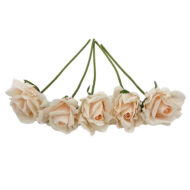 GNW Light Coral Artificial Wedding Rose Sticks Real Touch XL-10 - Image 2