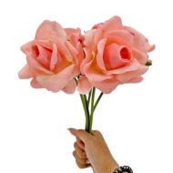 GNW Peach Pink Artificial Wedding Rose Sticks Real Touch XL-11 - Image 3